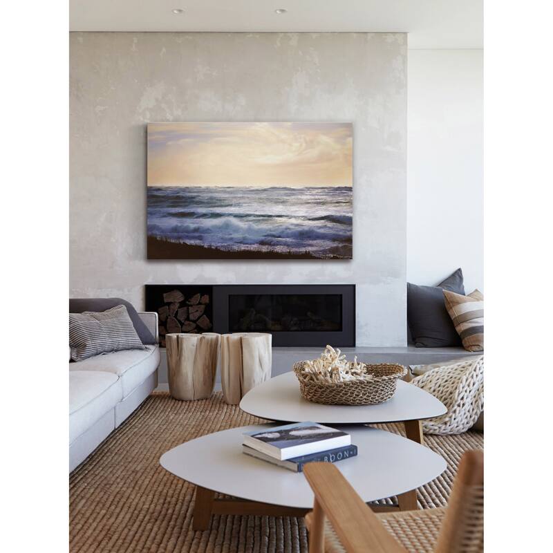 Marmont Hill - 'Winter Ocean' by Sylvia Cook Painting Print on Wrapped Canvas - Multi-Color