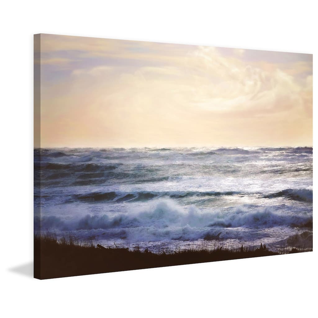Marmont Hill - 'Winter Ocean' by Sylvia Cook Painting Print on Wrapped Canvas - Multi-Color