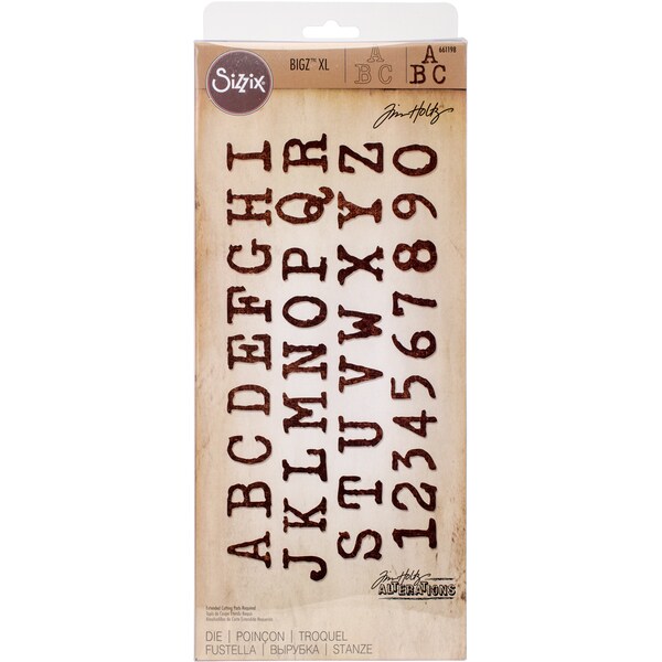 sizzix bigz XL Tim Holtzアルファベットダイ Tim Holtz® Alterations by Sizzix - Bigz™ Dies - XL Alphabet