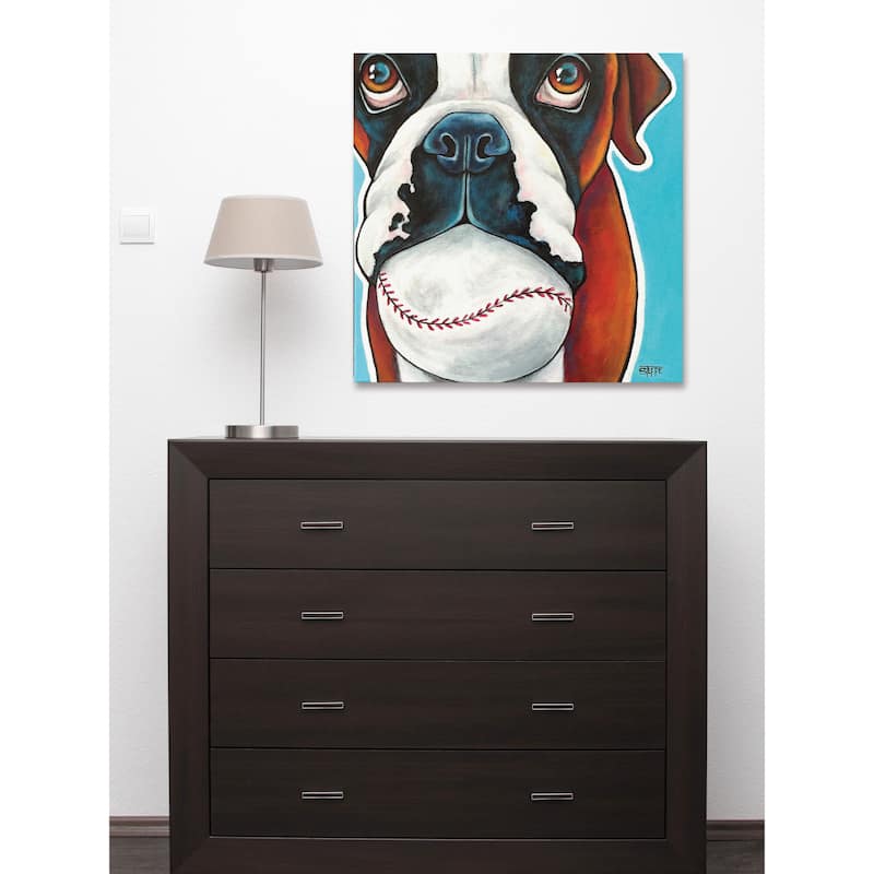 Marmont Hill - 'Play Ball' by Stephanie Gerace Painting Print on Wrapped Canvas - Multi-Color