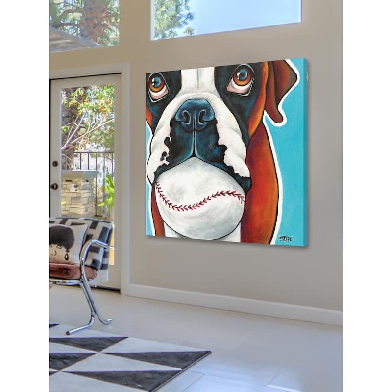 Marmont Hill - 'Play Ball' by Stephanie Gerace Painting Print on Wrapped Canvas - Multi-Color