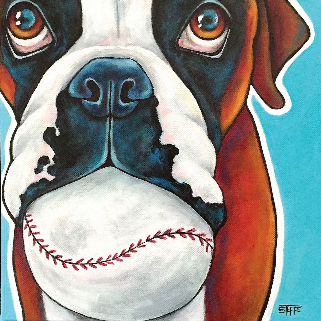 Marmont Hill - 'Play Ball' by Stephanie Gerace Painting Print on Wrapped Canvas - Multi-Color
