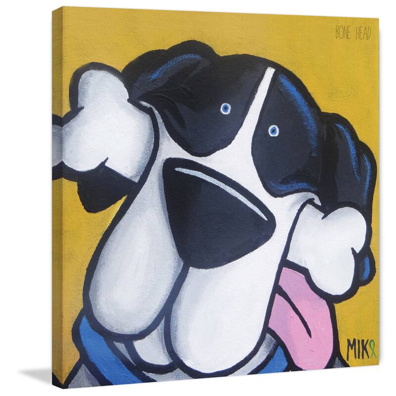Marmont Hill - 'Bonehead Great Dane' by Mike Taylor Painting Print on Wrapped Canvas - Multi-Color