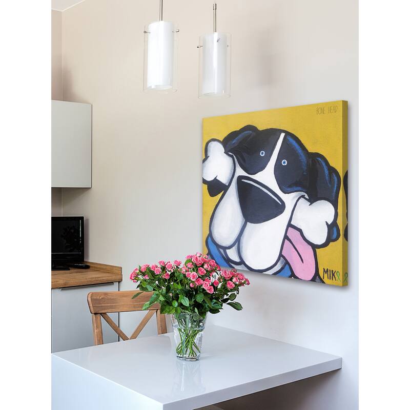Marmont Hill - 'Bonehead Great Dane' by Mike Taylor Painting Print on Wrapped Canvas - Multi-Color