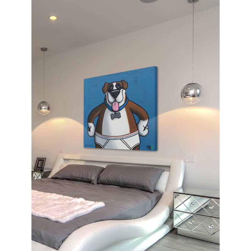 Marmont Hill - 'Boxer in Briefs' by Mike Taylor Painting Print on Wrapped Canvas - Multi-Color