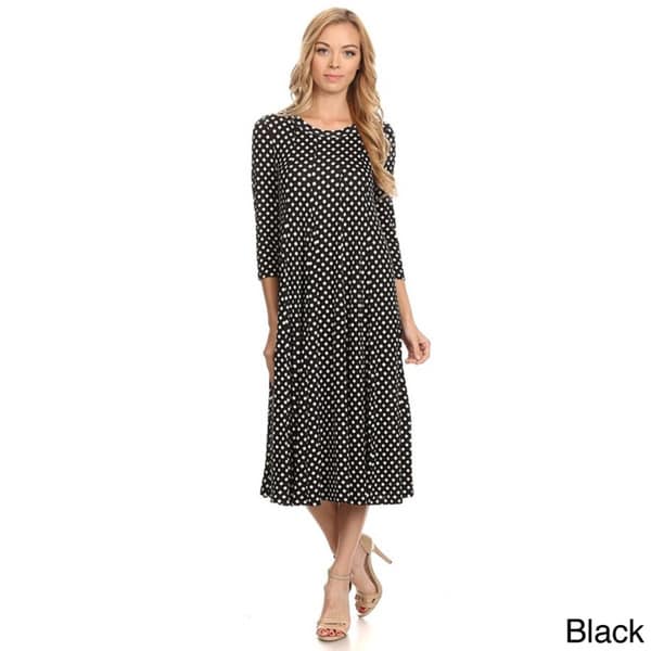 womens black and white polka dot dress