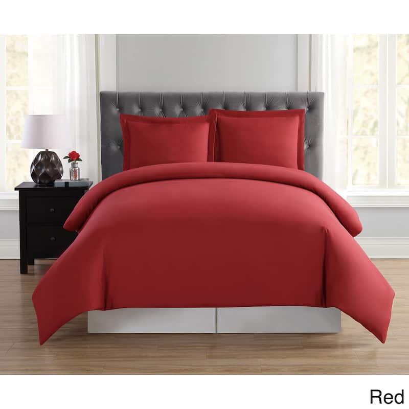 Truly Soft Everyday Solid 3-piece Duvet Cover Set - Red - Queen
