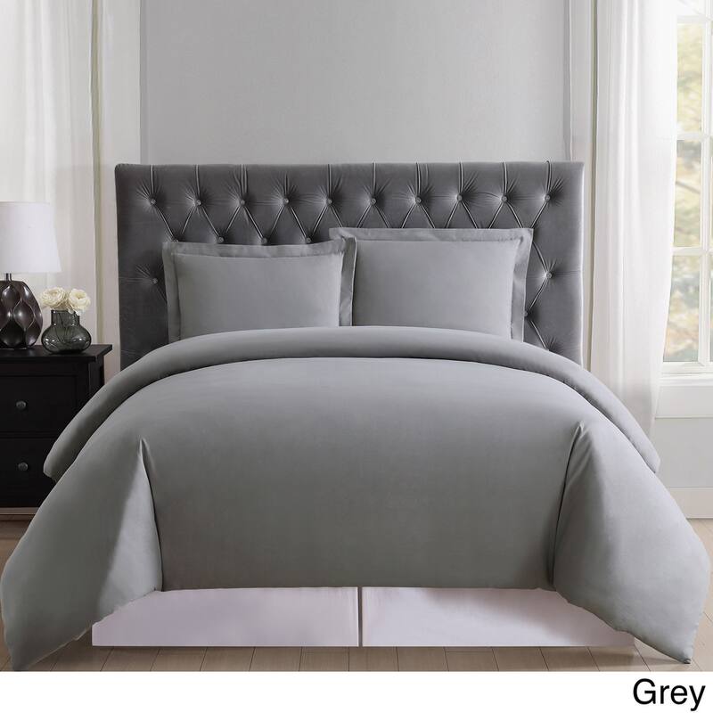 Truly Soft Everyday Solid 3-piece Duvet Cover Set - Grey - Queen