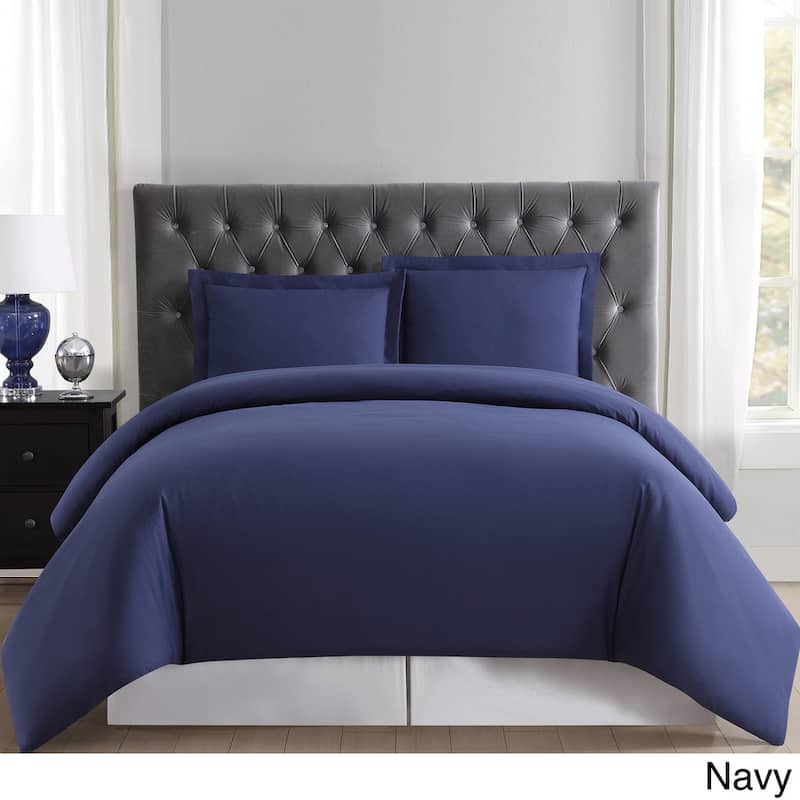 Truly Soft Everyday Solid 3-piece Duvet Cover Set - Navy - King