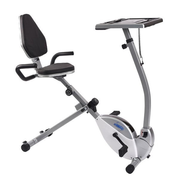 exercise bike with workstation