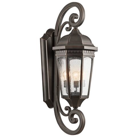 Kichler Lighting Courtyard Collection 3-light Rubbed Bronze Outdoor Wall Sconce