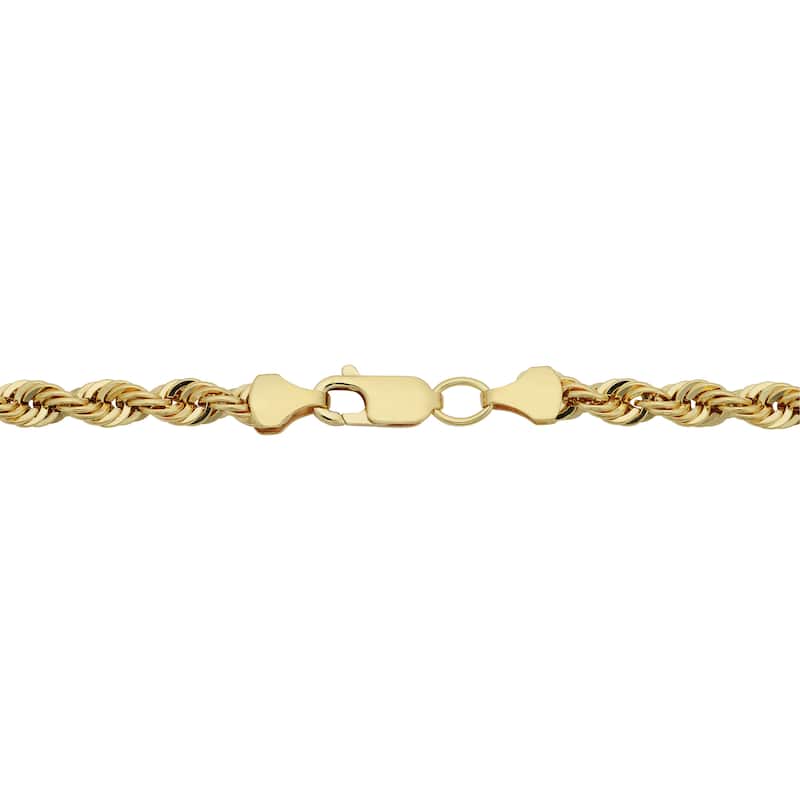 Fremada Men's 10k Yellow Gold 4.75-mm Semi Solid Rope Chain Bracelet (8.5 inches)