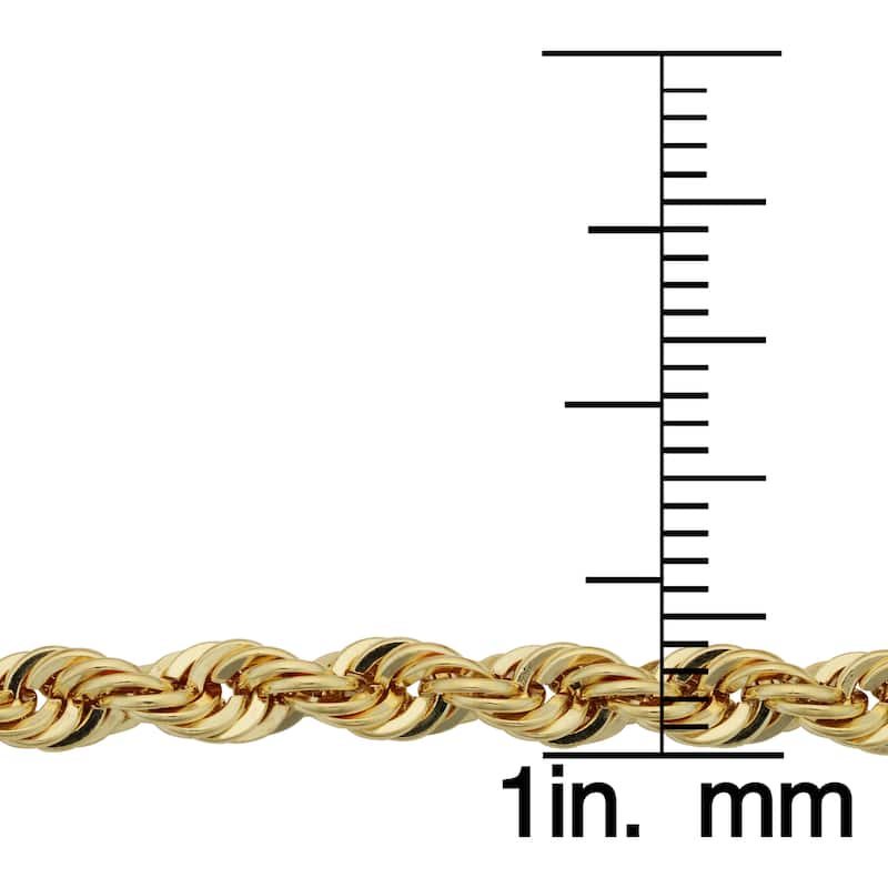 Fremada Men's 10k Yellow Gold 4.75-mm Semi Solid Rope Chain Bracelet (8.5 inches)