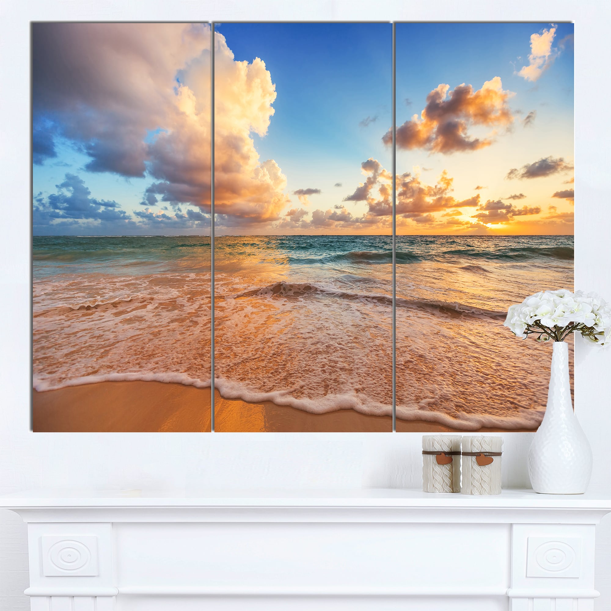 Shop Designart Beautiful Cloudscape Over Beach Large Beach Canvas Wall Art Overstock 13527899