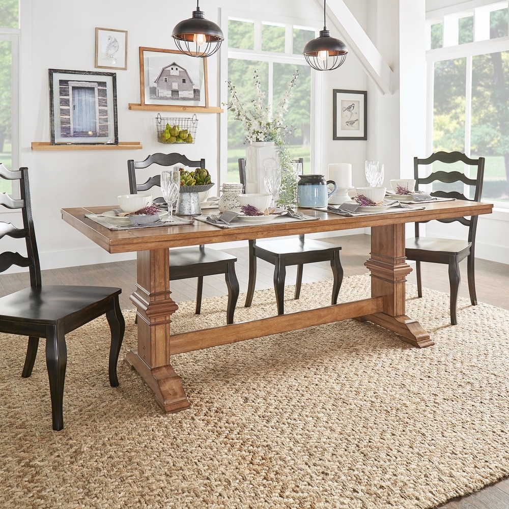 solid oak dining room table