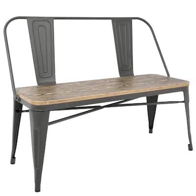 Carbon Loft Boyer Industrial Metal and Wood Dining/ Entryway Bench