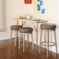 angelo:HOME Linden Leather Swivel Stool (Set of 2)