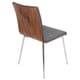 preview thumbnail 9 of 8, Mason Grey Swivel Chair Stainless Steel & Walnut Wood (Set of 2)