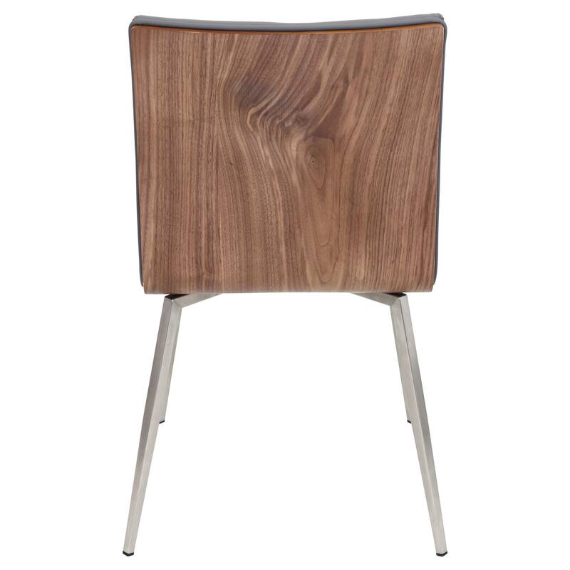 Mason Grey Swivel Chair Stainless Steel & Walnut Wood (Set of 2)