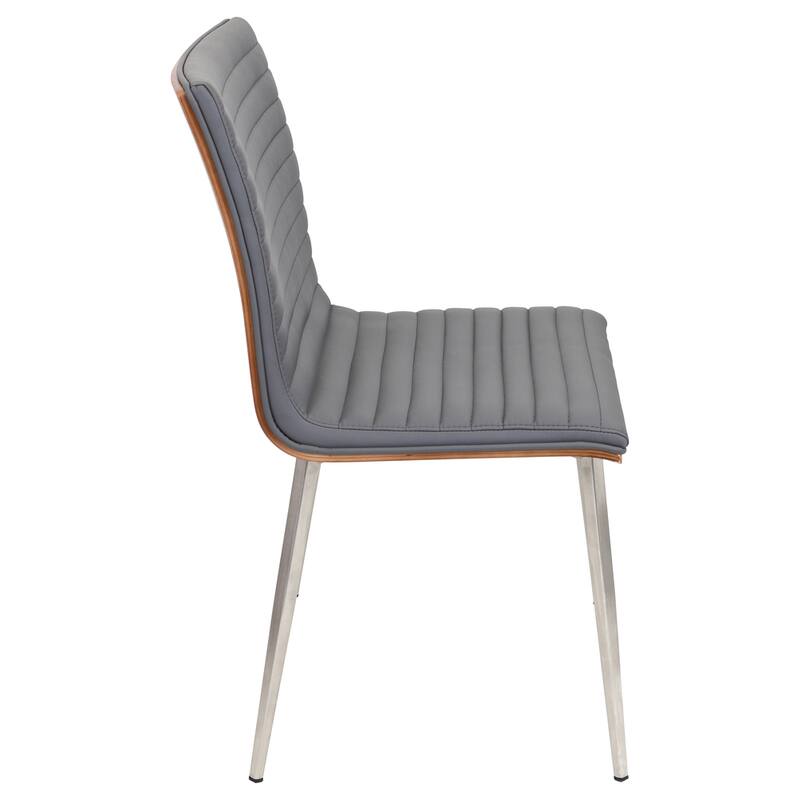 Mason Grey Swivel Chair Stainless Steel & Walnut Wood (Set of 2)