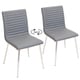 preview thumbnail 6 of 8, Mason Grey Swivel Chair Stainless Steel & Walnut Wood (Set of 2)
