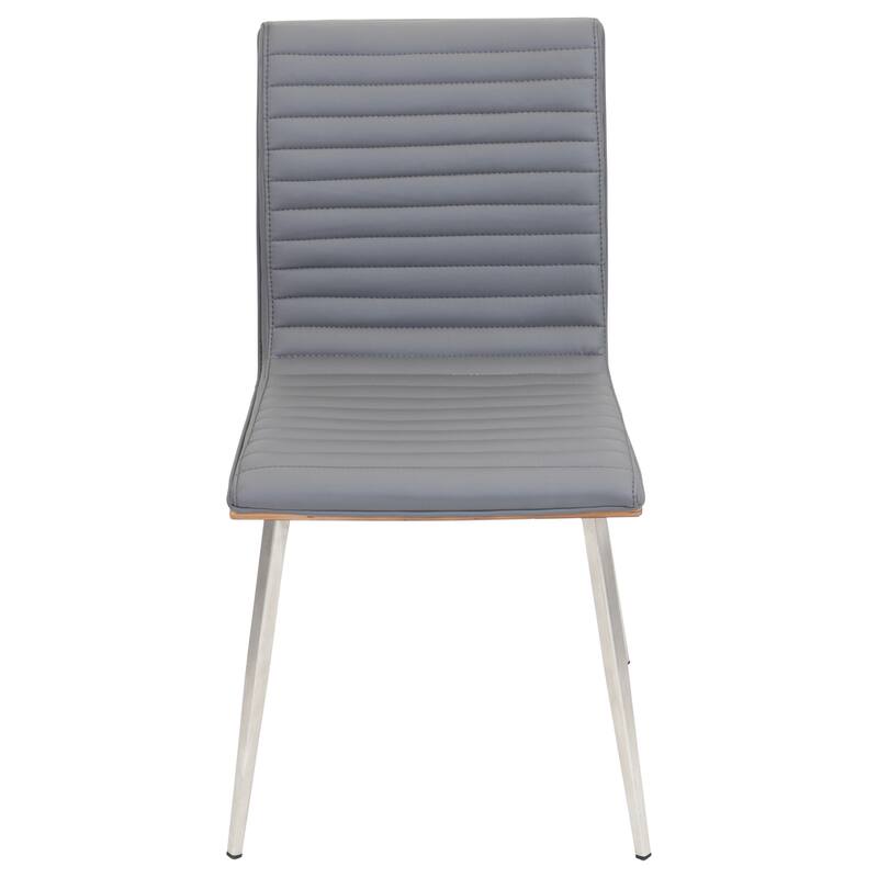 Mason Grey Swivel Chair Stainless Steel & Walnut Wood (Set of 2)