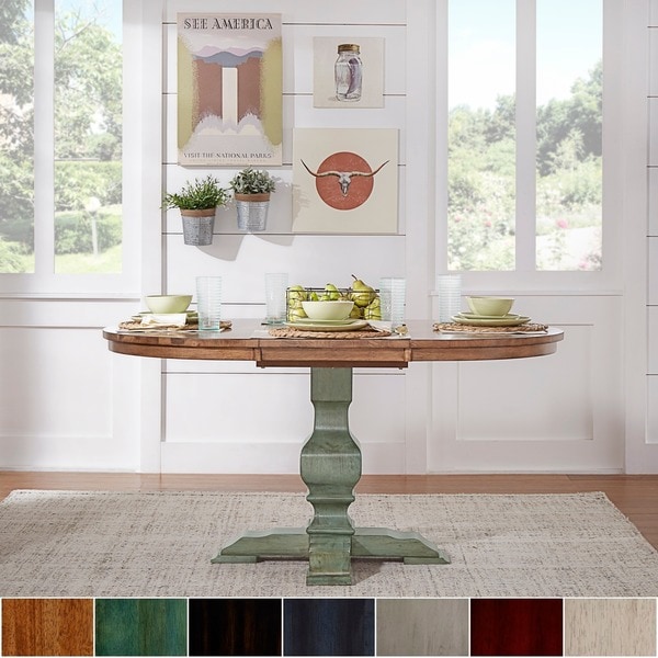 Shop Eleanor Two-tone Oval Solid Wood Top Extending Dining 