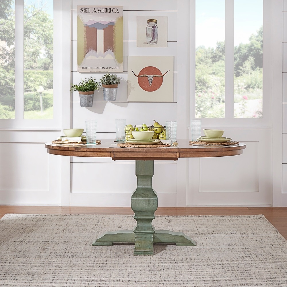 Eleanor Two-tone Oval Solid Wood Dining Table by iNSPIRE Q