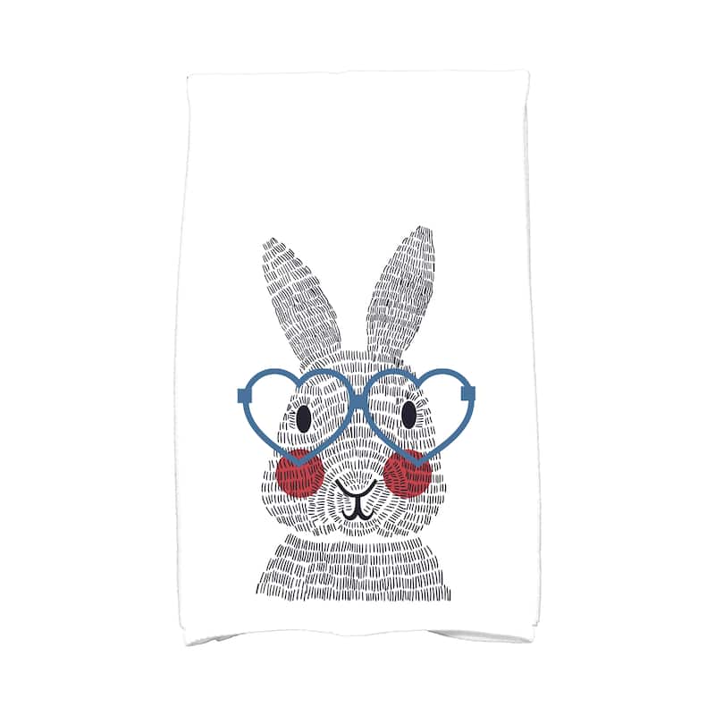 What's Up Bunny? Holiday Animal Print Kitchen Towel - Blue