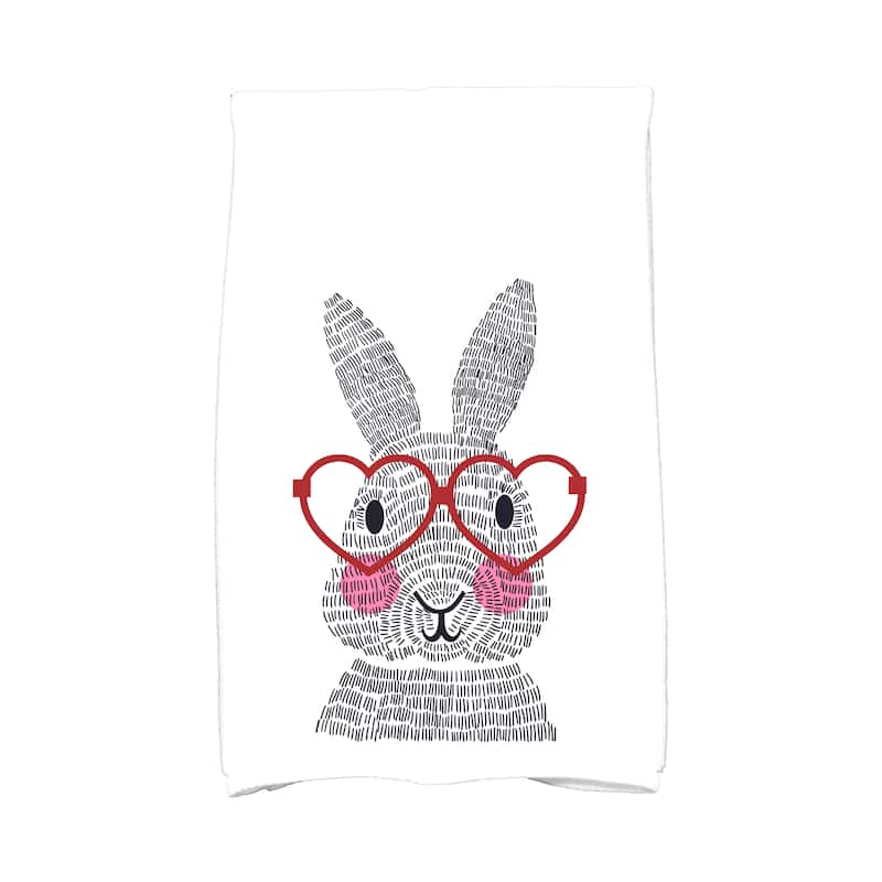 What's Up Bunny? Holiday Animal Print Kitchen Towel - Red