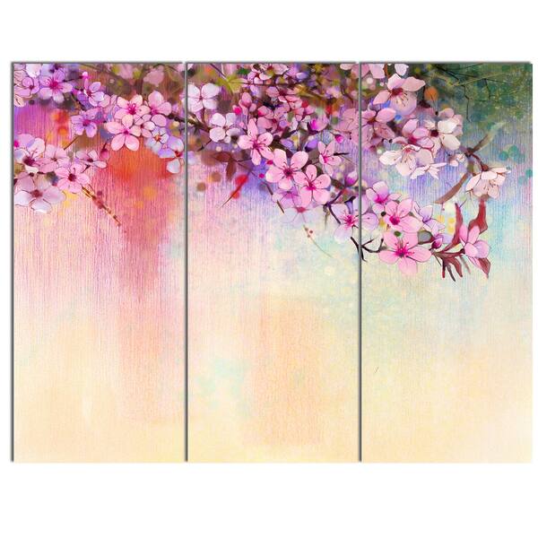 Shop Designart Watercolor Painting Cherry Blossoms Flower Canvas