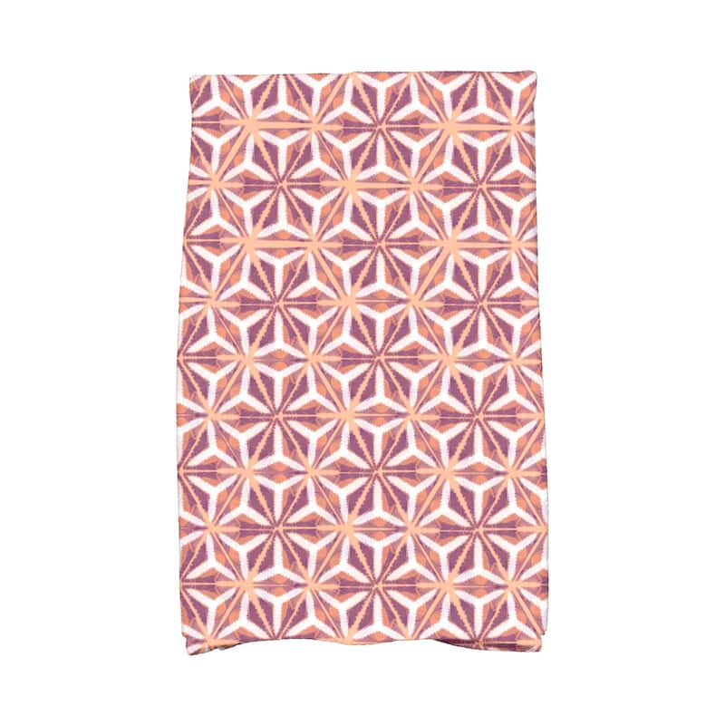 Water Mosaic Geometric Print Kitchen Towel - Coral