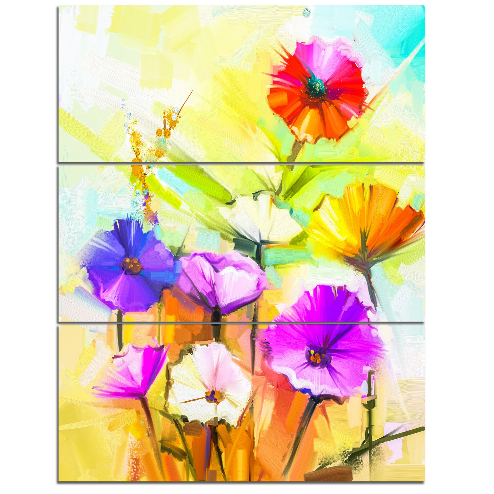 Shop Designart Colorful Gerbera Flowers Painting Large Floral