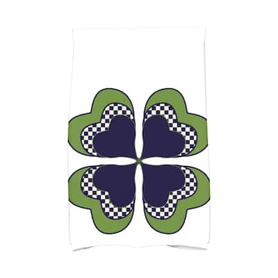 4 Leaf Clover Holiday Floral Print Hand Towel