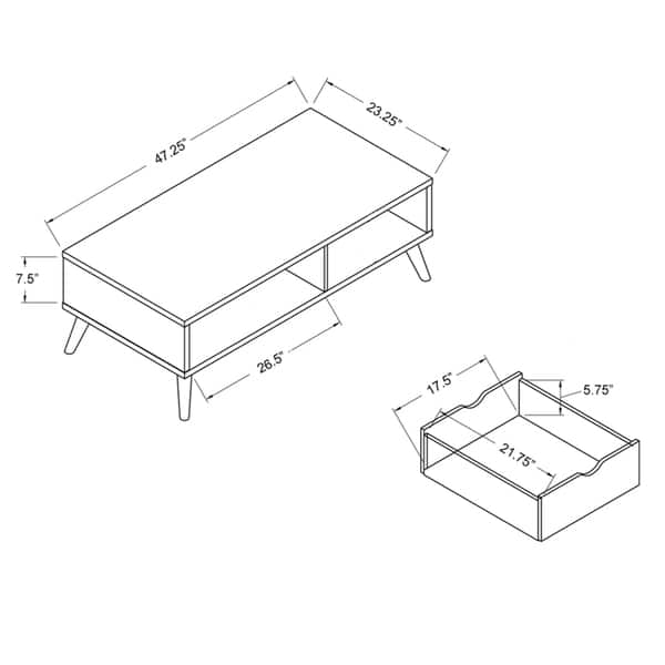 Shop Furniture Of America Bjua Modern Grey Drawer Coffee Table On Sale Overstock 13536471