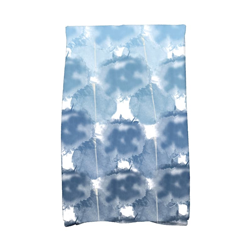 Beach Clouds Geometric Print Hand Towel - Blue