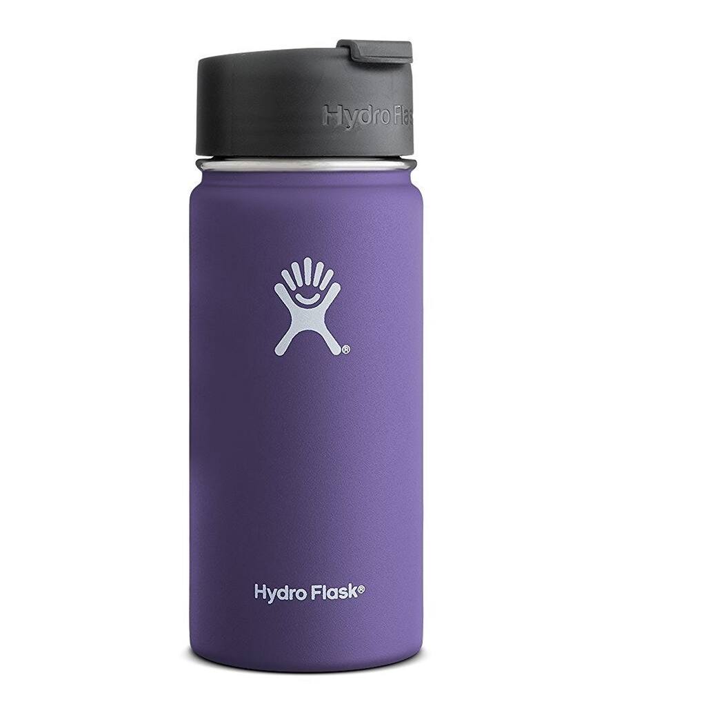 Hydro Flask Purple Stainless Steel Wide Mouth Insulated Bottle with Flip Lid