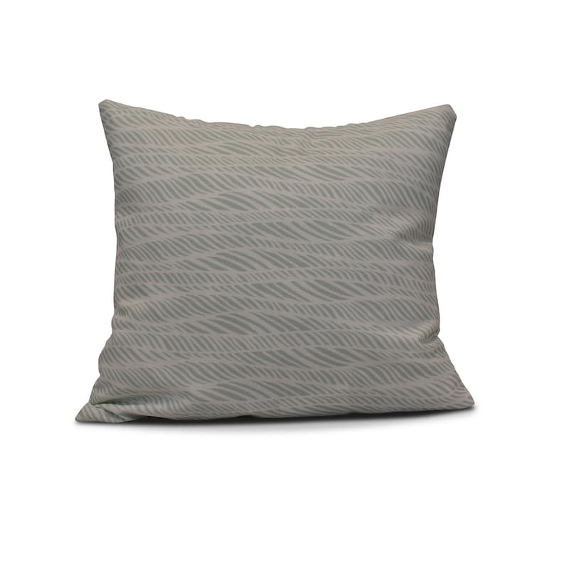 Rolling Waves Geometric Print Pillow