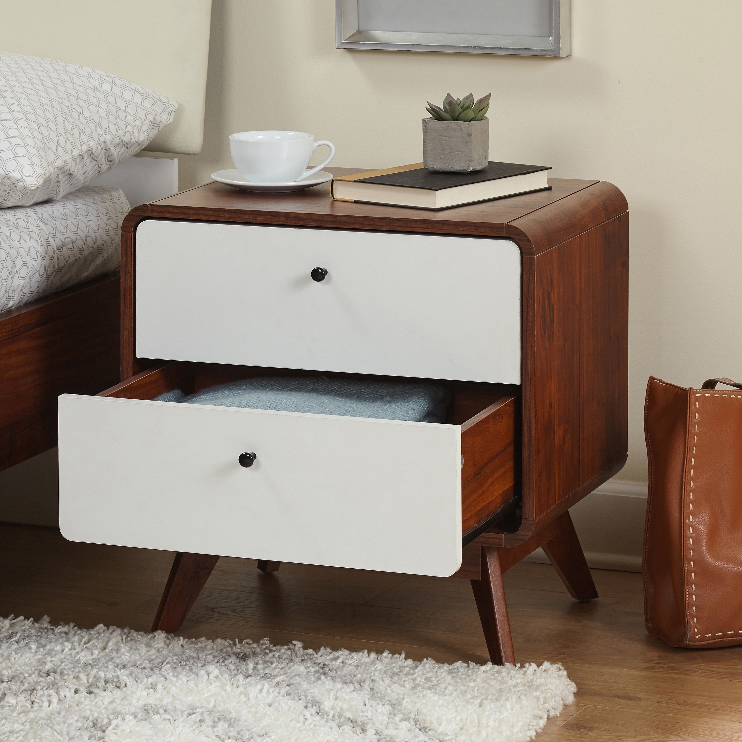 Shop Simple Living Cassie Mid Century Night Stand Overstock 13537188