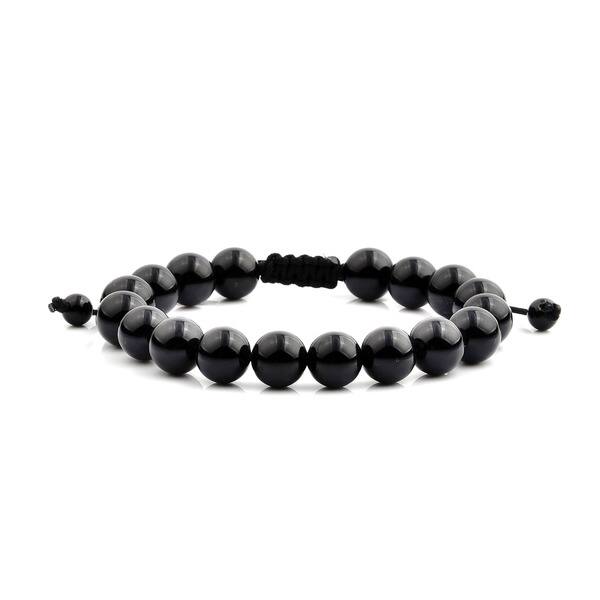 Men S Onyx Natural Healing Stone Bead Adjustable Bracelet 10mm Wide On Sale Overstock