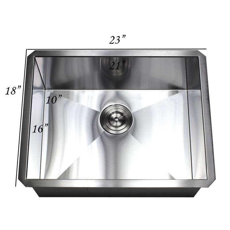 23-inch Stainless Steel Single Bowl Undermount Kitchen Sink