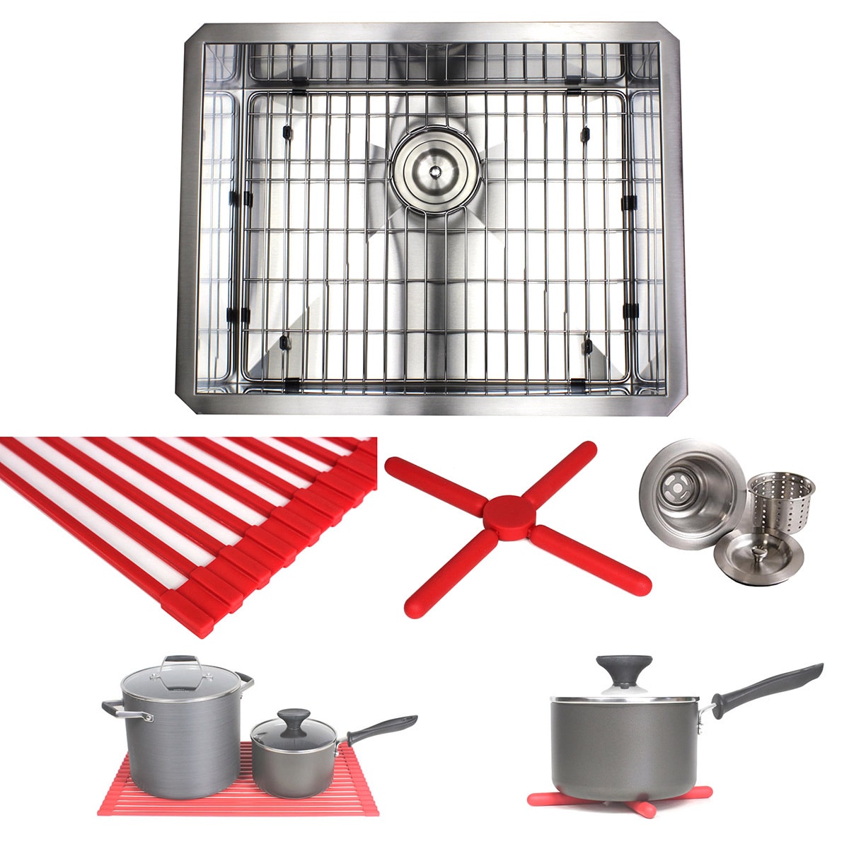 23-inch Stainless Steel Single Bowl Undermount Kitchen Sink - Silver