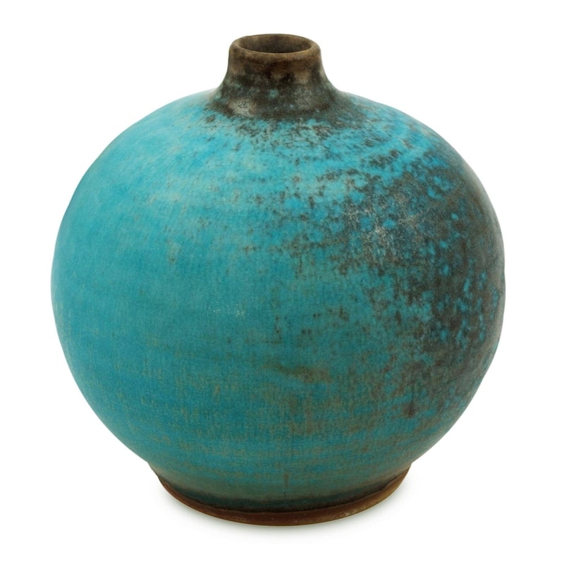 Ceramic Vase Turquoise Realm large (Thailand) - Blue