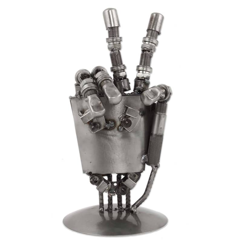 Handmade Rustic Robot Hand Auto Part Sculpture (Mexico)