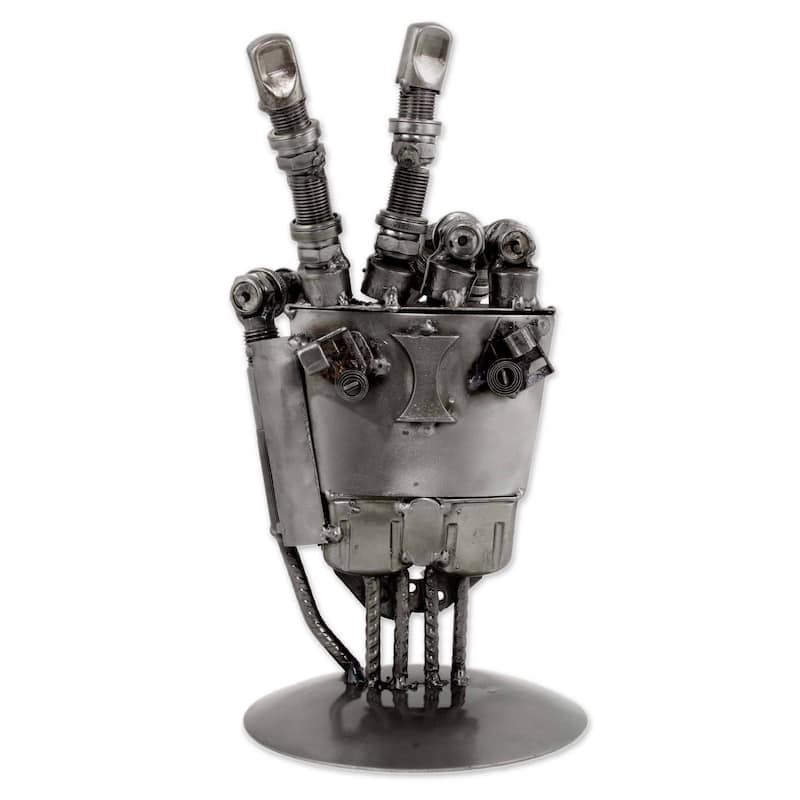 Handmade Rustic Robot Hand Auto Part Sculpture (Mexico)