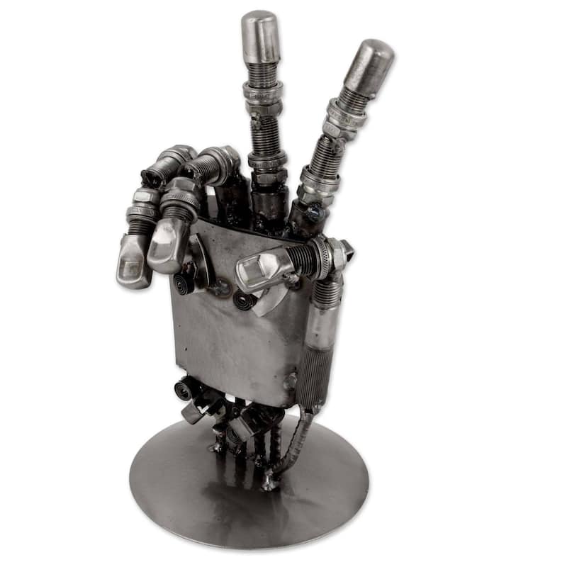 Handmade Rustic Robot Hand Auto Part Sculpture (Mexico)
