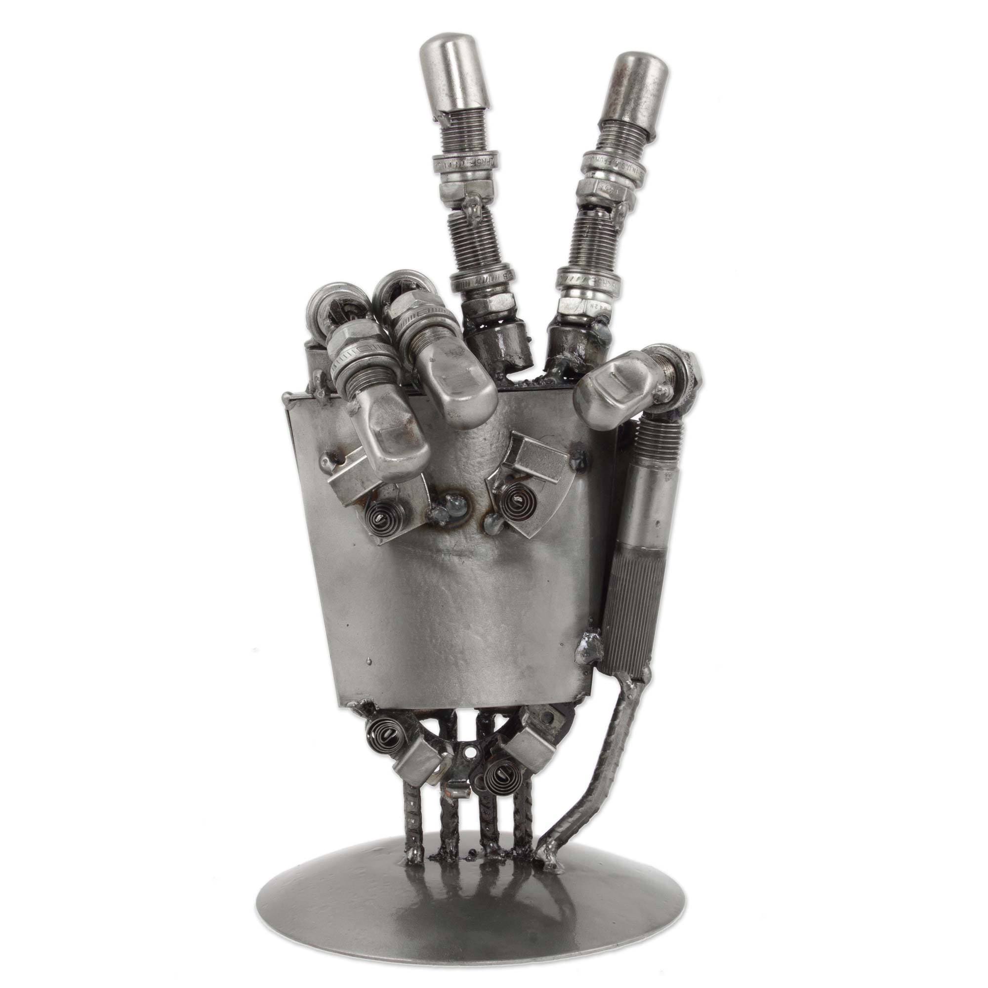 Handmade Rustic Robot Hand Auto Part Sculpture (Mexico)