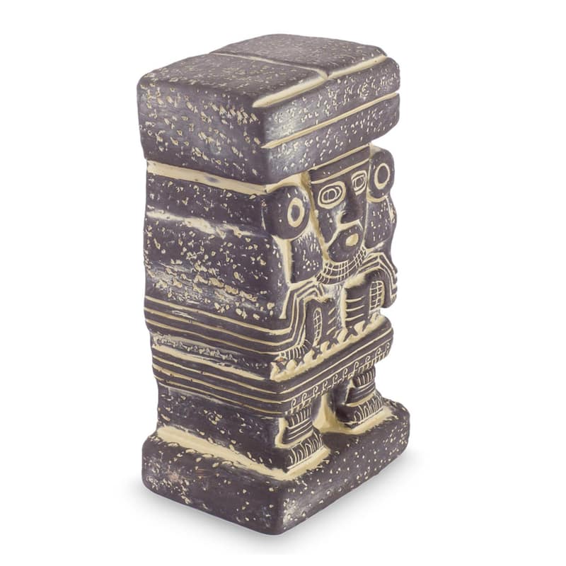 Handmade Ceramic Statuette, 'Goddess Chalchiuhtlicue' (Mexico)