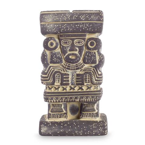 Handmade Ceramic Statuette, 'Goddess Chalchiuhtlicue' (Mexico)