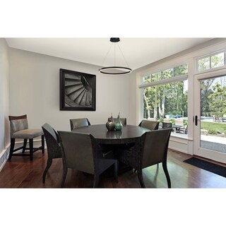 VONN Lighting VMC31640BL Tania 24-inch Modern Circular Chandelier in Black - N/A (Dimmable/Energy Efficient/Sloped Ceiling Adaptable - 1 to 3 - Black - Chandeliers For Bedrooms by Overstock.com